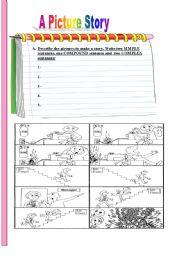 English Worksheet:  a picture story for writing