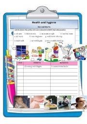 English Worksheet: heath and hygiene - dos and donts