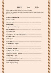 English worksheet: Travis sing listening comprehension