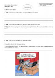English Worksheet: Speaking and Writing Class about Internet