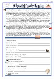 English Worksheet: Family Reunion Comprehension