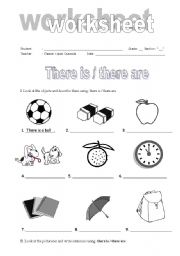 English Worksheet: THERE IS /THERE ARE