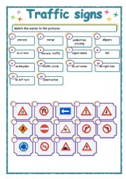 English Worksheet: Traffic signs