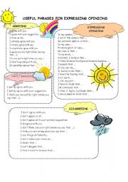 English Worksheet: Useful phrases for expressing opinions