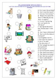 English Worksheet: Classroom language