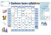 English Worksheet: PRONUNCIATION GAME Business terms syllable soup + KEY for the teacher