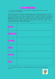 English worksheet: Tourism Vocabulary