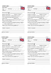 English Worksheet: Identity form ( ID )