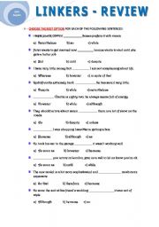 English Worksheet: LINKERS - REVIEW