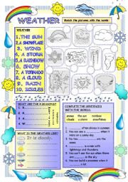 English Worksheet: Elementary Vocabulary Series15  Weather