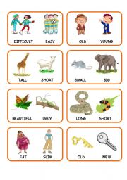 English Worksheet: ADJECTIVES CARDS 1/2