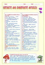 DEFINITE AND INDEFINITE ARTICLES   WS.