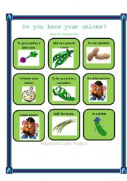 English Worksheet: Vegetables expressions