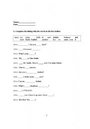 English worksheet: Are you new here?