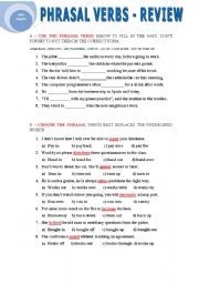 English Worksheet: phrasal verbs - review