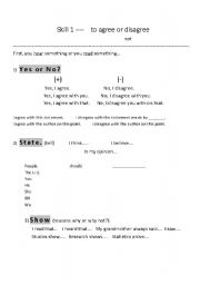 English worksheet: To Agree and Disagree