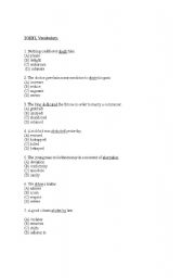 English Worksheet: TOEFL Vocabulary