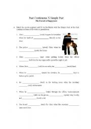 English Worksheet: Past Continouns x Simple Past