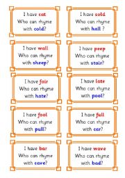 English Worksheet: rhyme