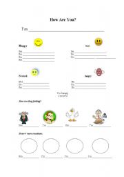 English worksheet: How Are You?