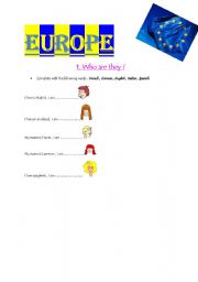 English Worksheet: Europe, countries, Nationalities