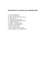 English Worksheet: useful speaking phrases - Section 1