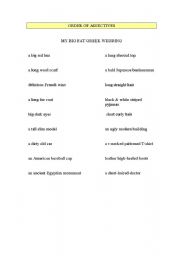 English Worksheet: Order of Adjectives