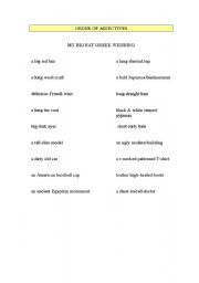 English worksheet: Order of Adjectives