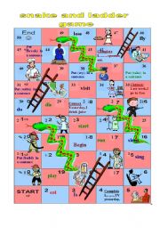 Snake and ladder to practise past simple tense
