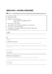 English worksheet: Great Explorers - Simple past - Writing