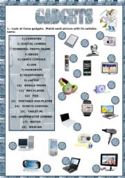 English Worksheet: Gadgets