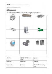 English worksheet: ICT Components