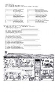 English Worksheet: There is - There are