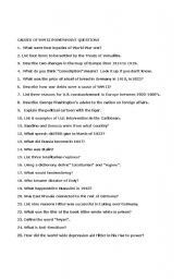 English Worksheet: Causes of World War II