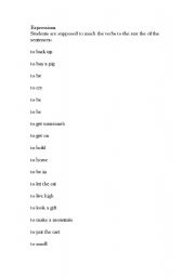 English Worksheet: expressions involving animals