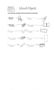 English Worksheet: School Objects