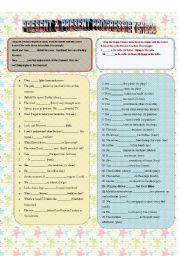 Present and Present Progressive Tenses ws