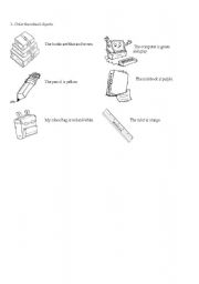 English Worksheet: School and color