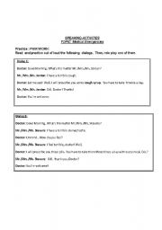 English Worksheet:  Medical Emergencies-Common Illnesses and New Diseases 