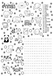 English Worksheet: animals