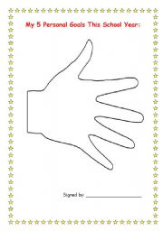English Worksheet: New School Years Goals