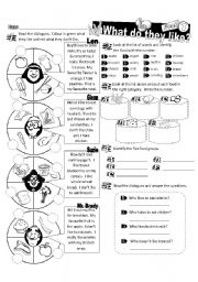 English Worksheet: What Do They Like? (About Food) Fully Editable