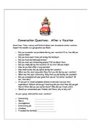 English Worksheet: Winter Vacation Survey