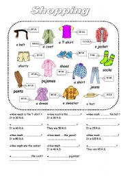 English Worksheet: Shopping