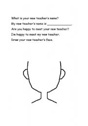 English Worksheet: First Day of School 1