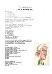 English Worksheet: Wh - words and adjectives