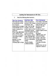 English worksheet: comparative reading exercise 