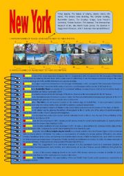 English Worksheet: New York City  landmarks (fully editable,+answer key!)