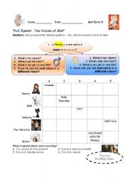 English Worksheet: Bolt Extra6 Act,Speak: The Voices of Bolt