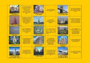 English Worksheet: New York City landmarks DOMINOES (picture/name + definition)  (fully editable)